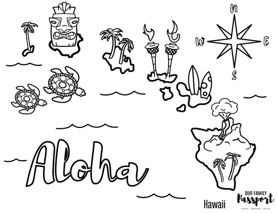 Hawaii Coloring Pages Free