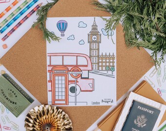 Pagina da colorare di Londra Inghilterra