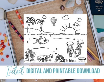Bahamas Digital & Printable at Home Coloring Page