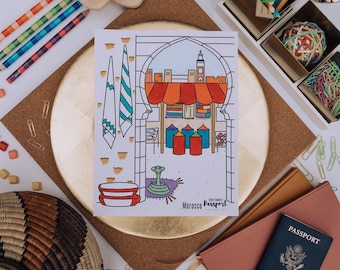 Morocco Market Coloring Page, Morocco Coloring Page, African Coloring Page