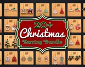 Christmas Earrings SVG Cut Files | Christmas Laser File Bundle | Glowforge Earring Cut Files | Santa Earrings SVG | Snowflake Earrings SVG