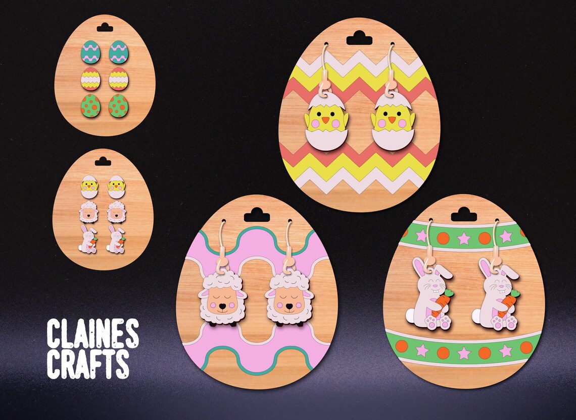 Easter Earring SVG Bundle Easter Earrings Laser File - Etsy