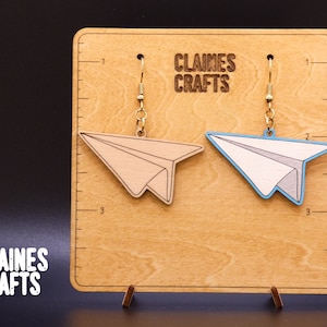 Papier Flugzeug Ohrringe SVG | Origami Flugzeug Ohrringe Laser File | Ohrhänger SVG | Glowforge Ohrringe | Süße Ohrringe SVG | Digital