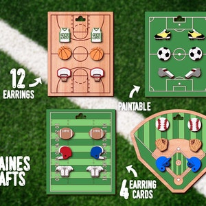 Baseball Earrings SVG Cut File | Stud Earrings SVG Bundle | Sports Earrings Cut File | Glowforge Earrings | Jewelry SVG | Earring Laser File
