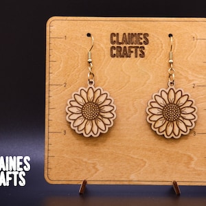 Sunflower Earrings SVG | Sunflower Earring Laser Cut File | Glowforge Earrings File | Dangle Earrings SVG | Digital Download