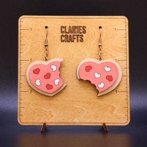 Heart Sugar Cookie Earrings SVG | Valentine's Day Earrings Laser File | Cute Dangle Earrings SVG | Glowforge Earring File | Heart Earrings