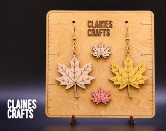 Autumn Leaf Earrings SVG | Fall Leaves Earrings Laser File | Fall Dangle and Stud Earrings SVG | Glowforge Earrings File | Earrings BUNDLE