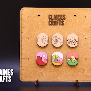 Scenic Landscapes Earrings SVG | Desert Cactus Earrings | Mountain Earrings | Stud Earrings Laser File | Glowforge Earrings File | Digital