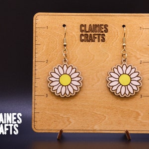 Daisy Earrings SVG | Daisy Flower Earring Laser Cut File | Glowforge Earring File | Dangle Earrings SVG | Flower Earring | Digital Download