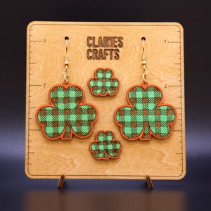 Pendientes del Día de San Patricio Archivo Láser / Pendientes Shamrock SVG / Stud/Dangle Pendientes del Día de San Patricio / Pendientes de Trébol SVG / Archivo Glowforge