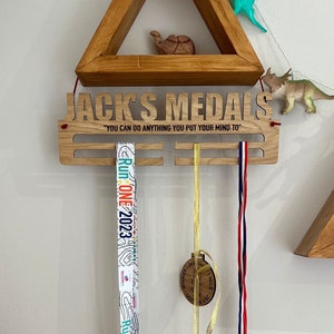 Running Medal Hanger, Personalised Gift, Gift for Him, Gift for Dad, Medal Holder, Medal Display, Wooden medal holder, Gift for Her,