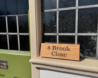 Personalised solid Oak sign| Door sign| Home Sign| Bench plaque| Wall sign| Bespoke sign| House name sign| House number| gate sign