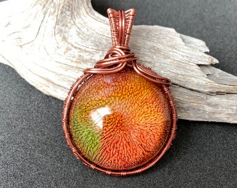 Resin Art Wire Wrapped Resin Pendant