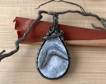 Desert Druzy Wire Wrapped Wrap Pendant