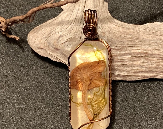 Mushroom Wire Wrapped Pendant