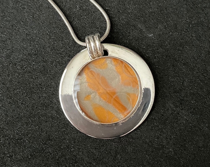 Polymer Clay & Silver Pendant