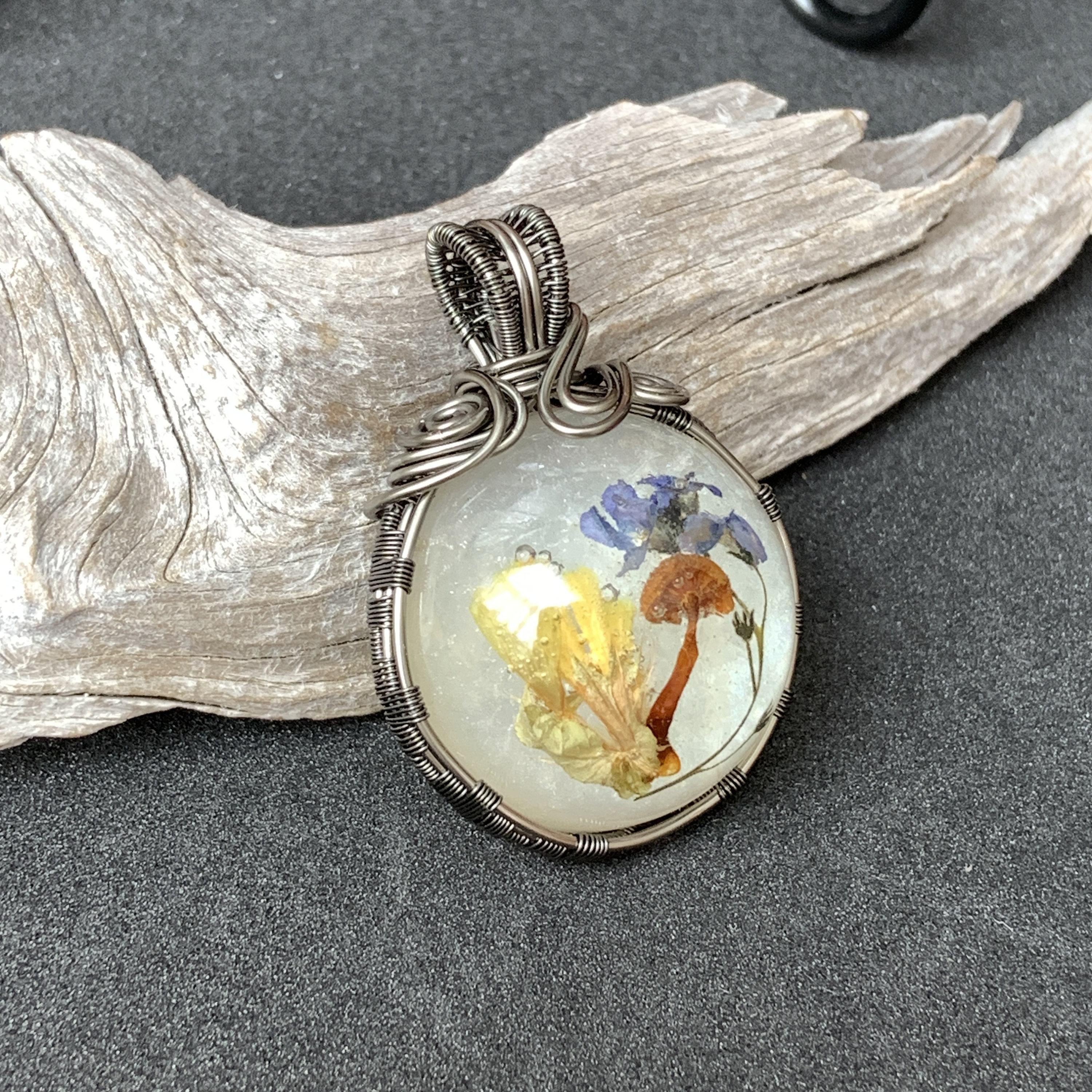 Wire wrapped shop resin jewelry