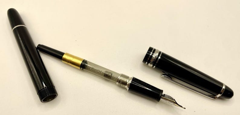 MONTBLANC Meisterstuck 145 P Chopin Platinum Füllfederhalter- 14k B Nib-144 146 149 Bild 10