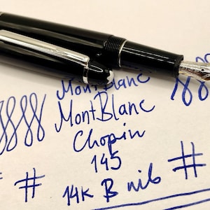 MONTBLANC Meisterstuck 145 P Chopin Platinum Füllfederhalter- 14k B Nib-144 146 149 Bild 1