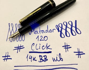 Seltene MATADOR CLICK 120 Füllfederhalter- 14k BB-Restauriert- Germany- Montblanc Pelikan