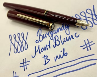 Vintage MONTBLANC 320 CLASSIC BURGUNDY Fountain Pen- Cartridge-B Nib- Resin