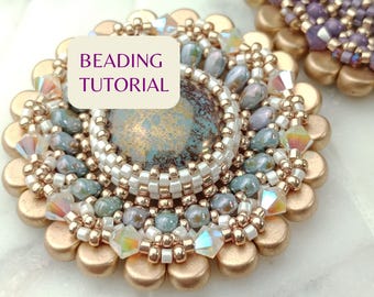 Beading tutorial for statement pendant, Bead pattern PDF, Jewellery tutorial, Summer accessory DIY, Digital Download