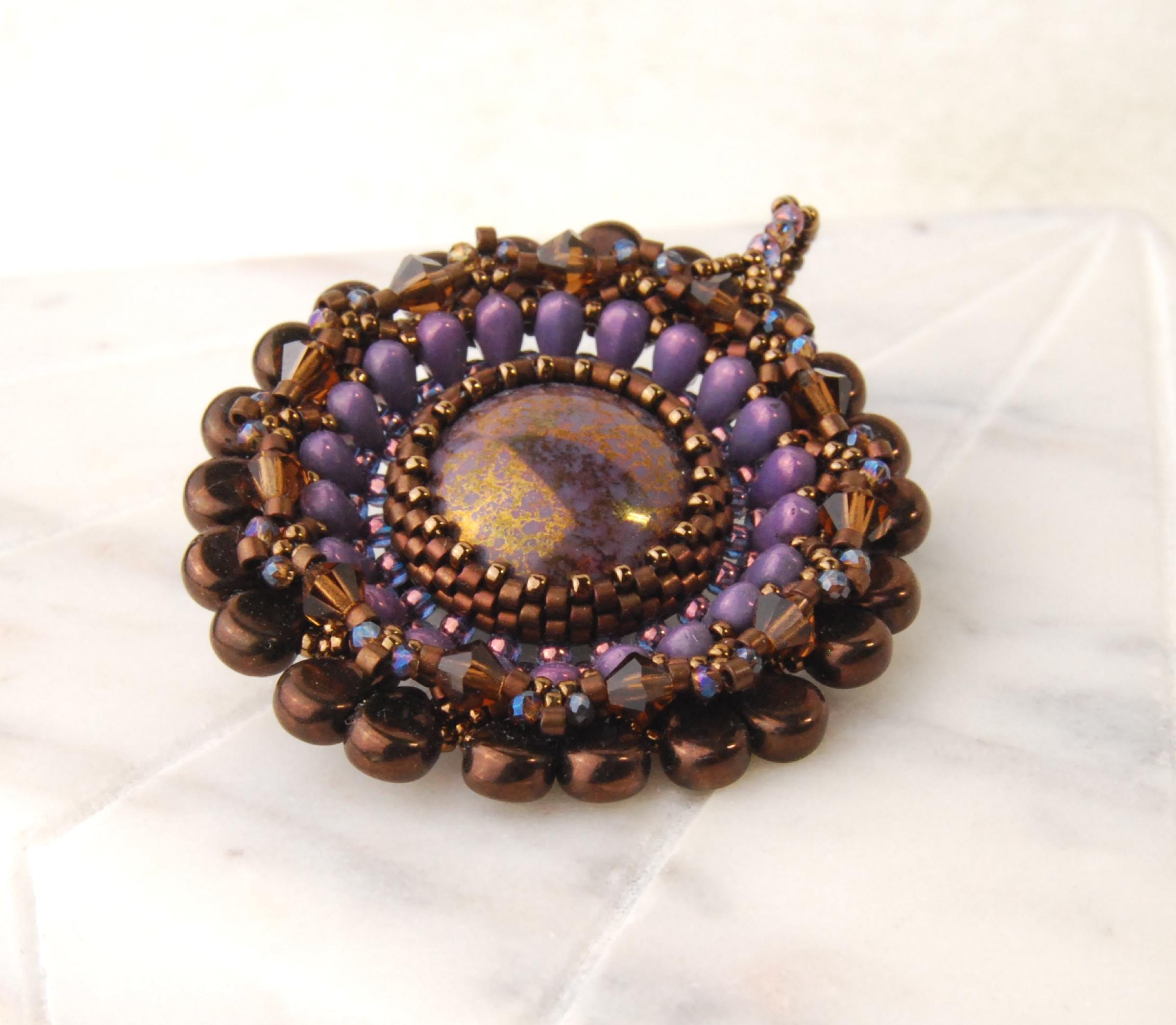 Beading Tutorial for Statement Pendant, Bead Pattern PDF, Jewellery ...