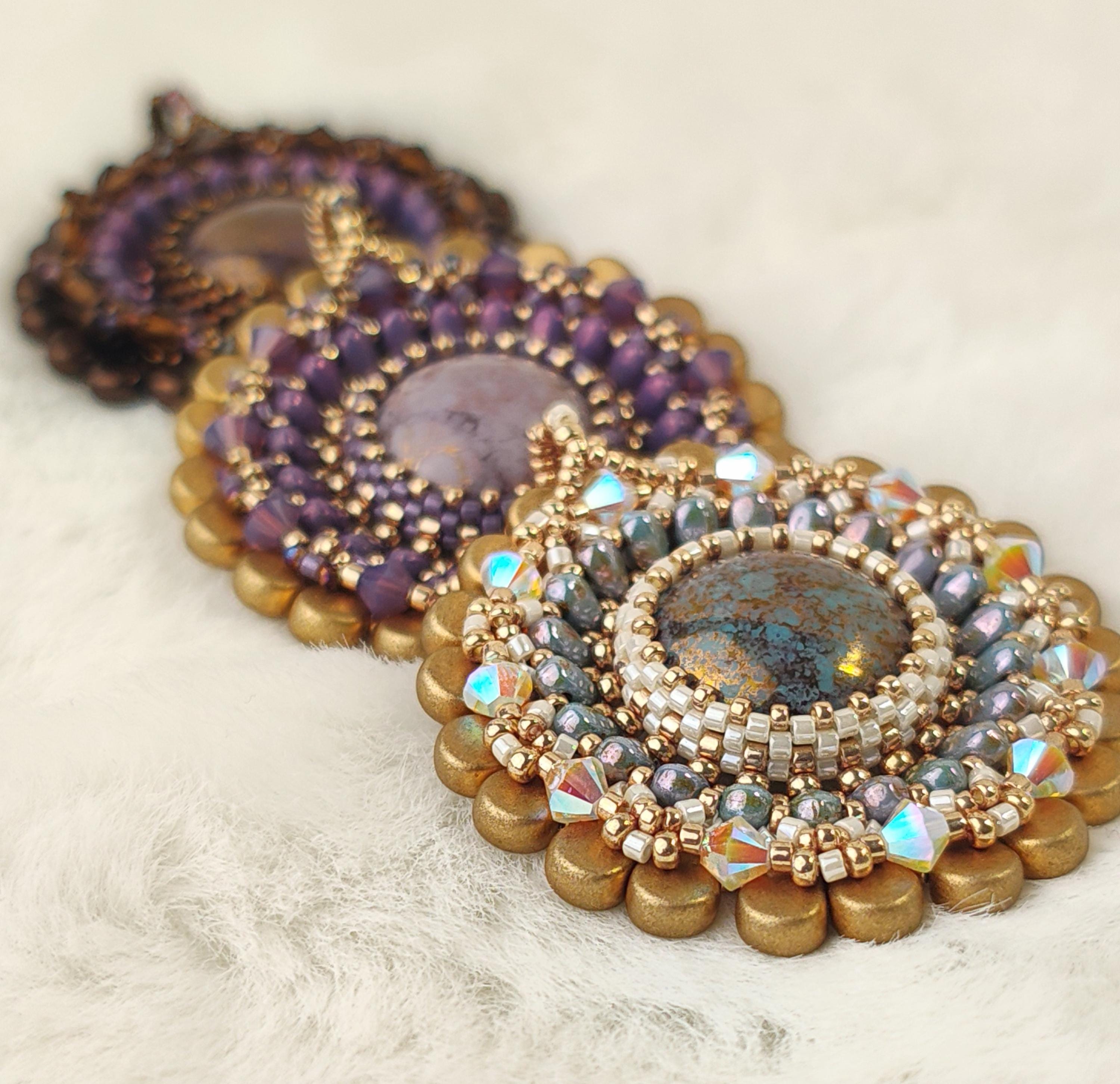 Beading Tutorial for Statement Pendant, Bead Pattern PDF, Jewellery ...