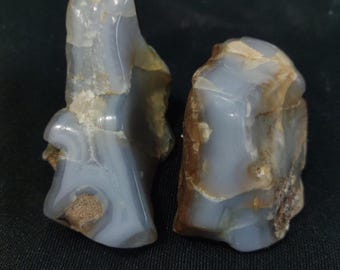 HIGH GRADE Tumble Polished Skywalker Blue Agate, 2 pcs, Walker Valley, WA