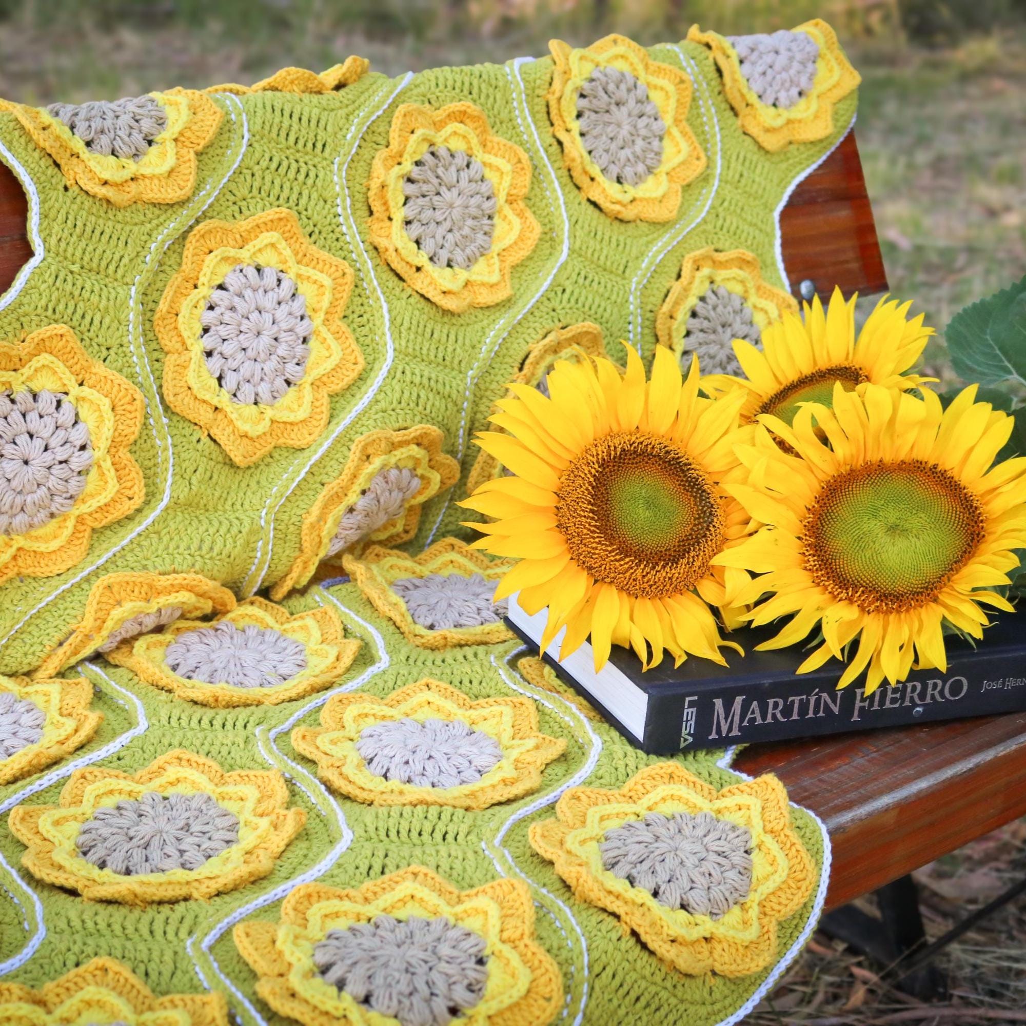 Sunflower Blanket Crochet Pattern Digital Pattern Sunflowers 