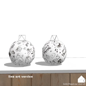 Papercraft Christmas Ornament, Printable Ornament, Christmas Decorations, DIY, SVG, Papercraft 3D, Ball christmas tree ornaments