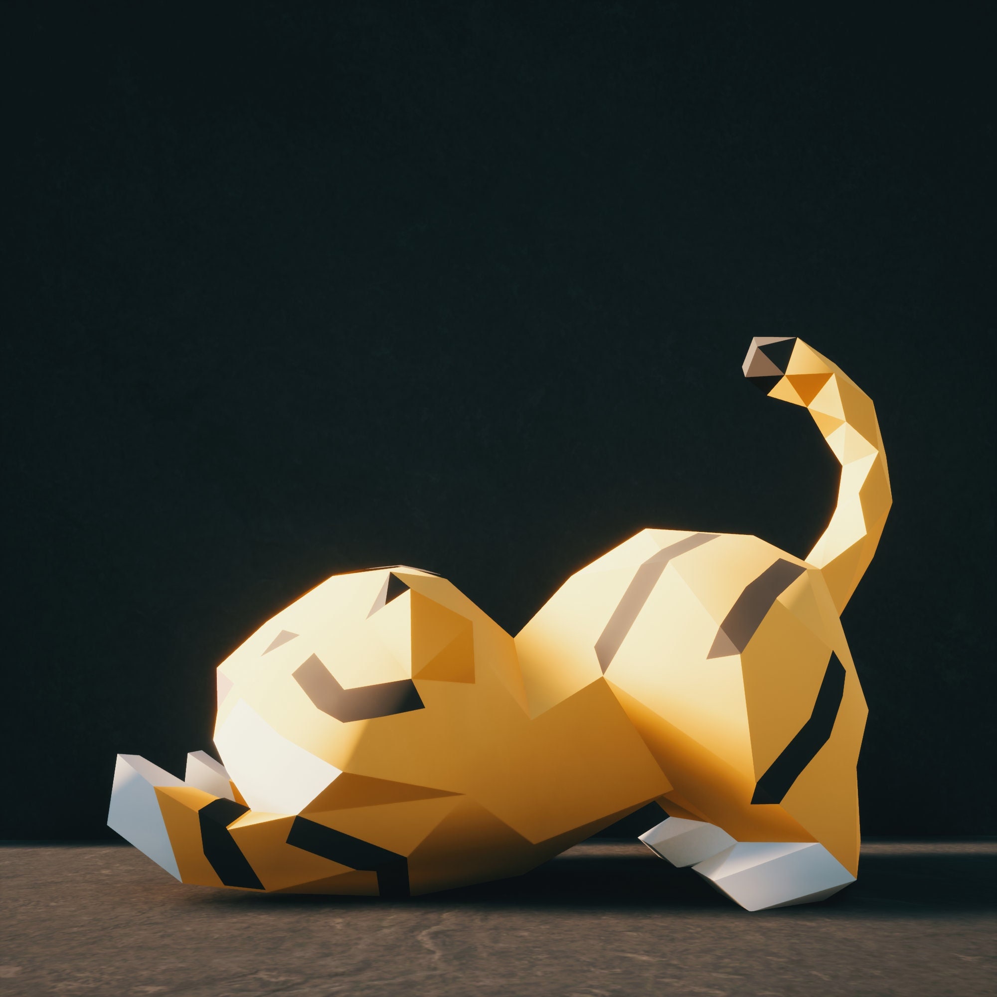 Tiger papercraft Origami tiger 3d paper animals svg art Etsy Österreich
