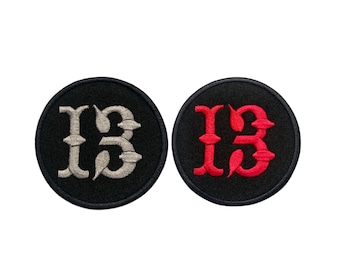 13 Lucky Number 13 Iron On Sew On Embroidered patch Clothing Bag Jacket Jeans