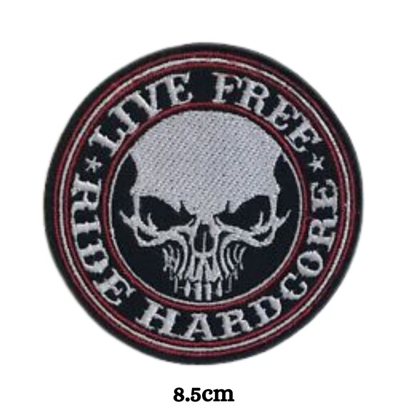 Totenkopf Patch Abzeichen Applique Eisen Bestickt Nähen Auf F1