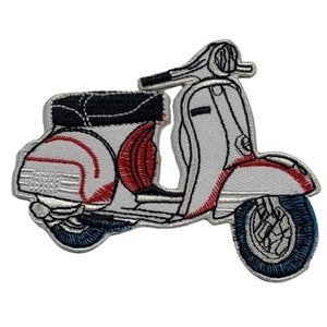 Toppa termoadesiva per scooter Vespa, stemma per giro in scooter, toppa ricamata decorativa per ciclomotore da cucire sull'applique