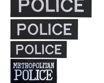 Geborduurde politiepatch opstrijkbare badge voor officier kostuum