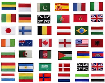 National Country Different Sizes Iron On patch Embroidered Sew On Applique