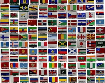 International Country Flag Patch - Embroidered Iron-On Applique P-Z