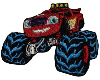 American Monster Truck Iron On Patch Sew On Embroidered Applique Badge