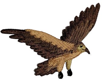 Flying Eagle Hawk Falcon Iron On Patch Sew On Embroidered Applique Badge