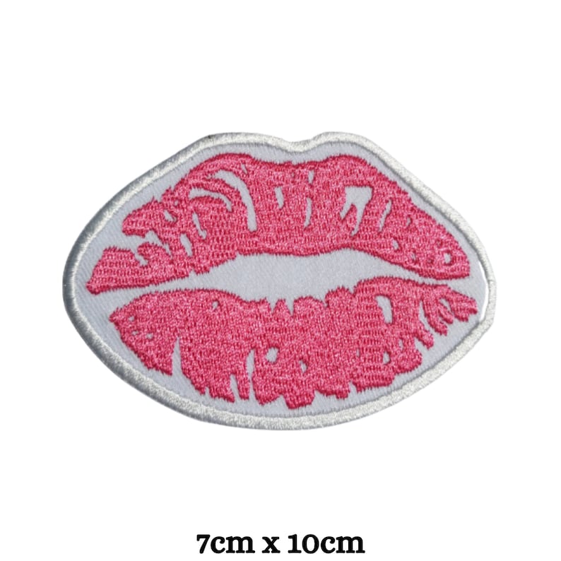 Red Lips Patch: Iron-on Felt Appliqué (1.75" X 1.25 - Foto 7