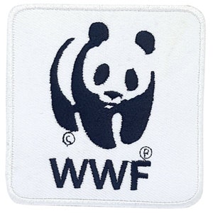 Parche termoadhesivo con el logotipo del panda de la WWF, bordado para coser