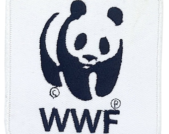 Parche termoadhesivo con el logo del panda de WWF, bordado o aplique para coser.