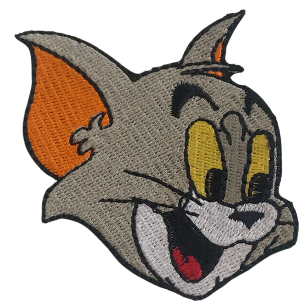 Tom Face Tom and Jerry Cartoon Cat Iron Sew on Embroidered Etsy