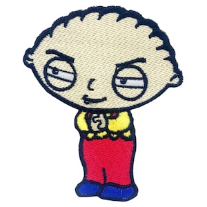 Stewie Griffin Cartoon opnaaibare, opstrijkbare handgemaakte geborduurde patch-appliqué