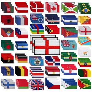 International Country Flag Iron On Patch Embroidered Sew On Applique Badge  G-P Set Of 3