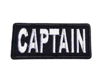 Captain Slogan Iron On Sew On Patch Embroidered Applique for Bags Jackets Clothing Jeans
