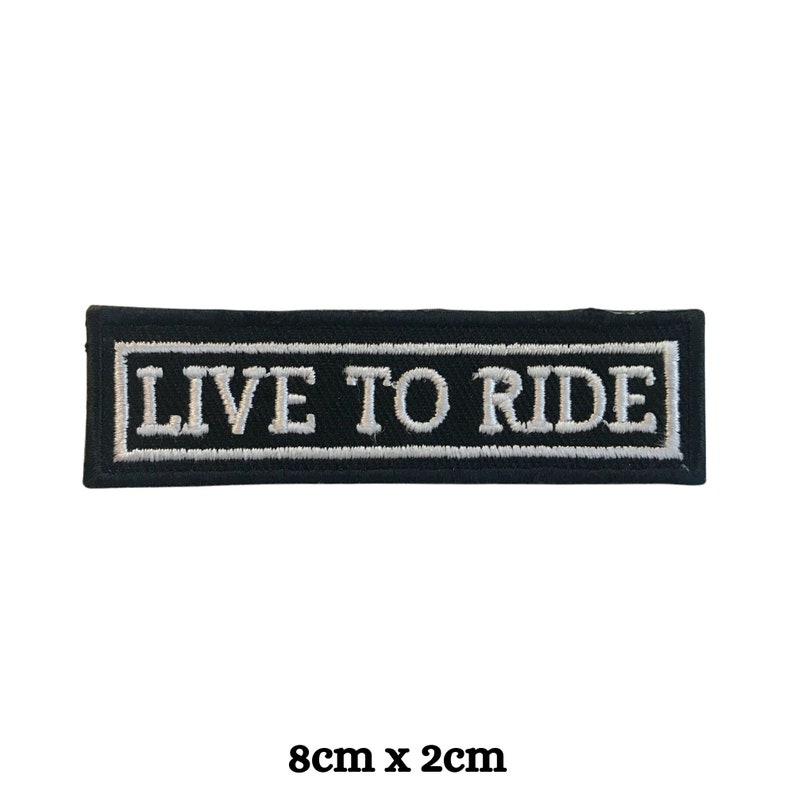 Live to Ride Biker Rider Badge Embroidered Iron on Sew on Patch zdjęcie 2