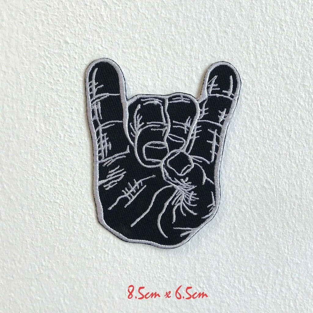 Toppa Termoadesiva E Da Cucire Rock N Roll - Ricamo Per Giacca, Borsa O Maglietta - 8,5 X 7 Cm