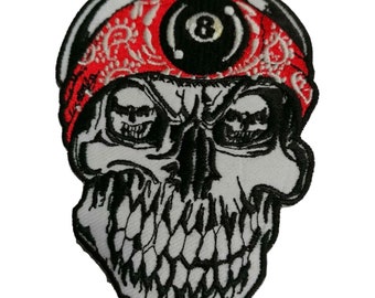 Skull with Bandana 8 badge Iron on Sew on Embroidered Patch for Clothing Jacket Shirt jeans shoes